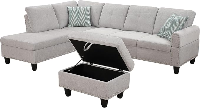 Ball & Cast 98" L Shaped Sectional Couch - Image 9