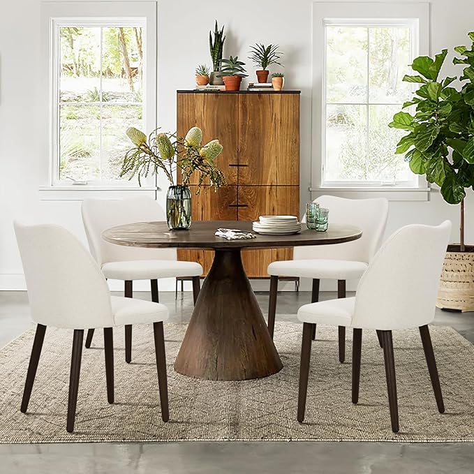 COLAMY Upholstered Dining Chairs Set of 2, Modern Fabric Dining Room Kitchen - Image 2