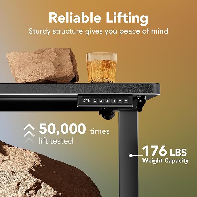HUANUO 43 x 24 inch Electric Standing Desk Adjustable Height, 4 Memory Height - Image 3