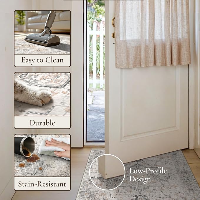 GENIMO Runner Rug 2x6 Non Slip Machine Washable Vintage Hallway Runner Rug - Image 6