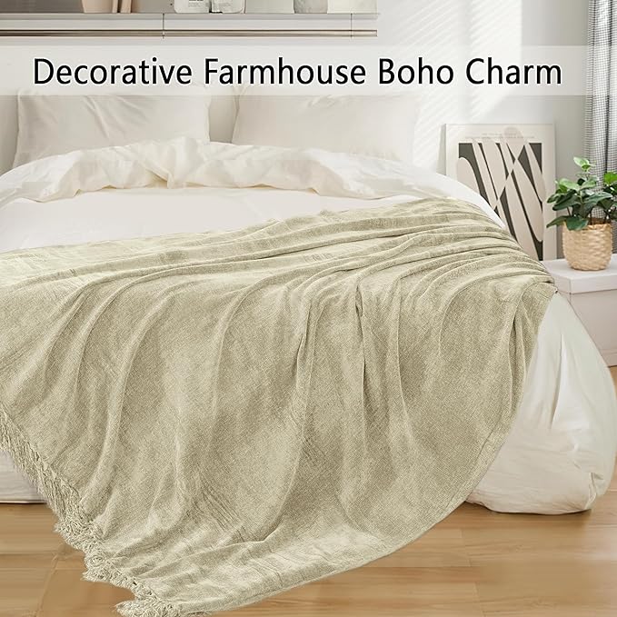 Chenille Throw Blanket for Couch 60"X 80" Twin, Soft Cozy Throws - Image 5