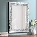 Crystal Decorative Mirror-28 x20 Rectangle Gorgeous Silver Mirror, Crush by GOAND