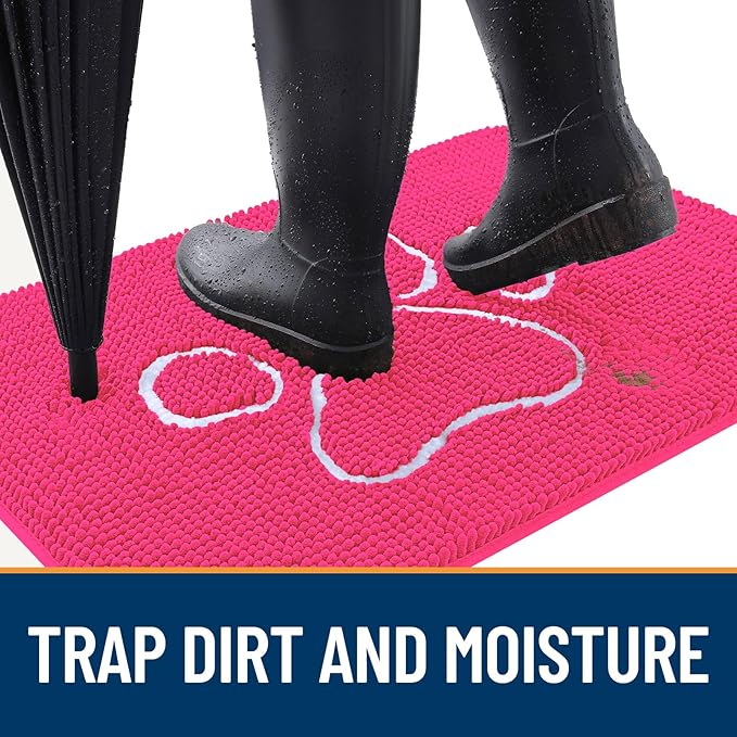 OLANLY Door Mat for Muddy Dog Paws 36x24, Ultra Absorbent Chenille Mud Doormat - Image 2