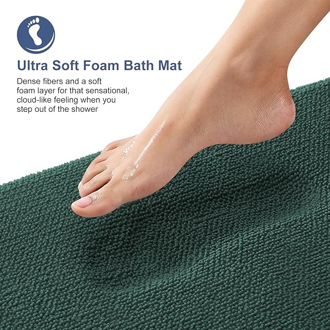 OLANLY Thick Memory Foam Bath Mat Rug 30x20, Extra Soft Absorbent Bathroom Rug - Image 2
