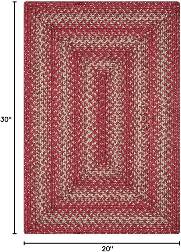 Homespice 20x30” Red Rect. Braided Rug. Apple Pie Red Jute Rug. Uses- Entryway - Image 2