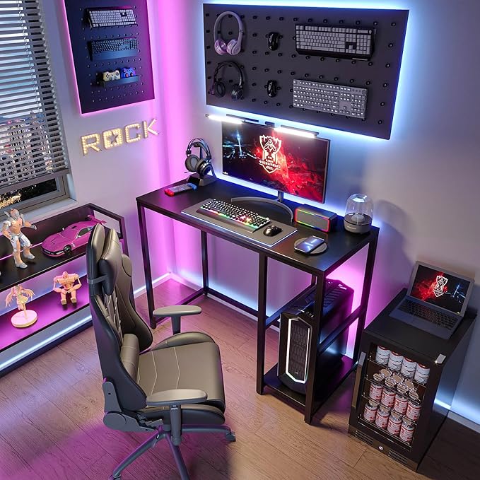 SINPAID 40'' Gaming Desk with Shelves, Small Computer Desk, Escritorios para - Image 2