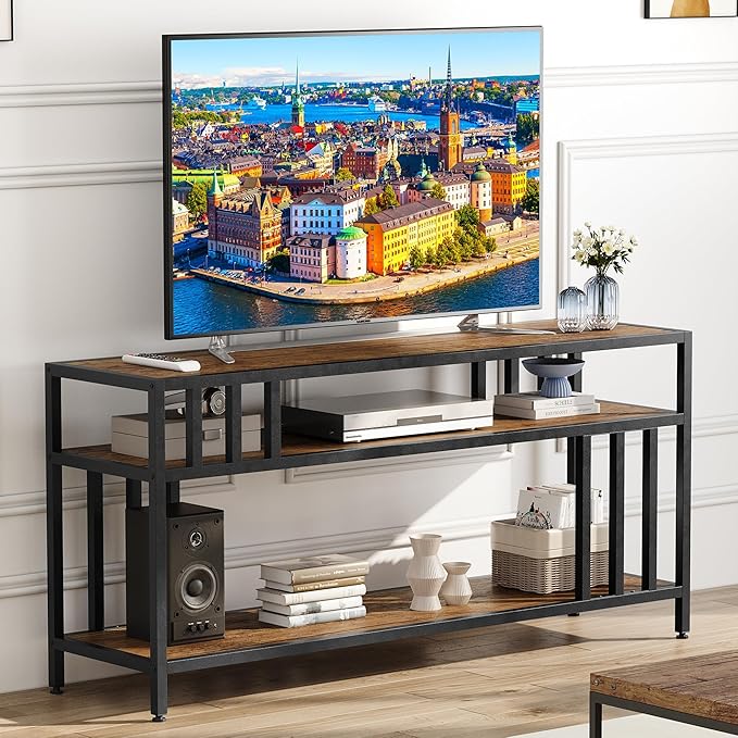 Garvee 58" TV Stand for Television up to 65 Inch, Entertainment Center - Image 5