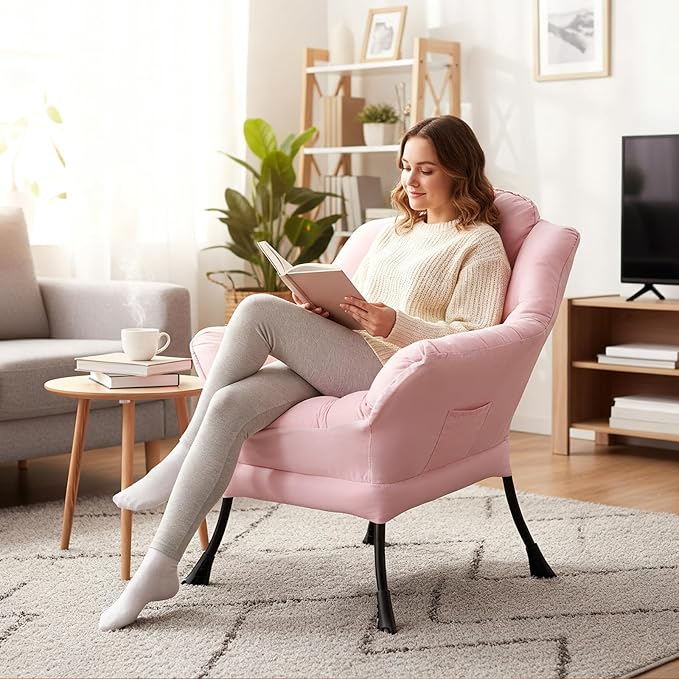 Lazy Chair, Reading Armchair, Large Modern Lounge Accent Chair, Leisure Sofa - Image 4