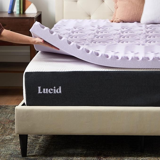 LUCID 3 Inch 5 Lavender Memory Foam Plush-Calming Targeted Convoluted Comfort - Image 6