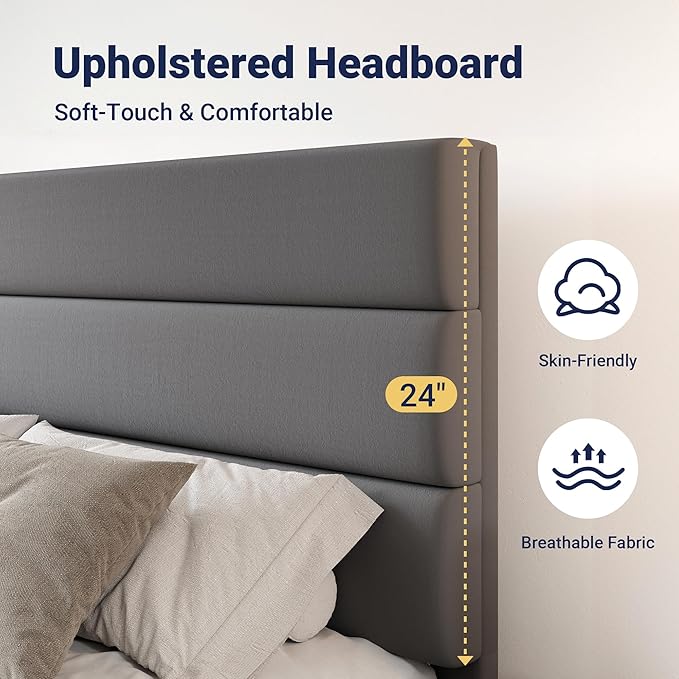 Allewie Modern Full Size Platform Bed Frame - Image 4