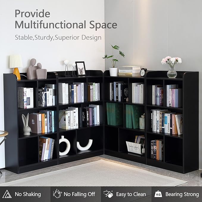 Book Shelf with Back Panel Stability 5 Cube Bookcase Multifunctional Cube - Image 6