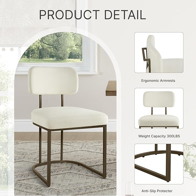 Dining Chairs Set of 6, Upholstered Modern Kitchen Chairs - Image 5