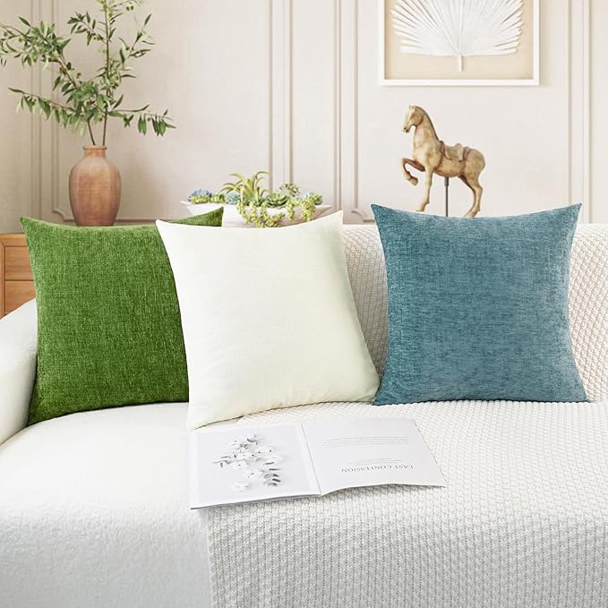 CaliTime Throw Pillow Covers Decorative 16 X 26 Inches Pack of 2 Cozy Chenille - Image 5