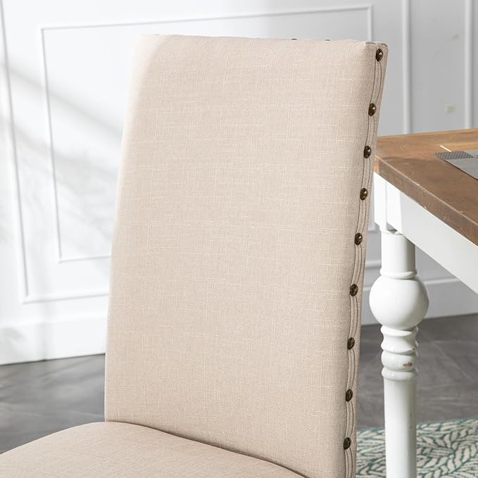 Parsons Kitchen Dining Chair Set Room Modern Upholstered Stylish Fabric High - Image 7