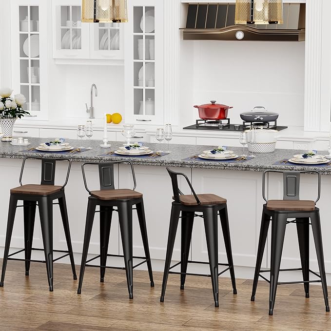 26 Inch Swivel Bar Stools Set of 4 - Image 7