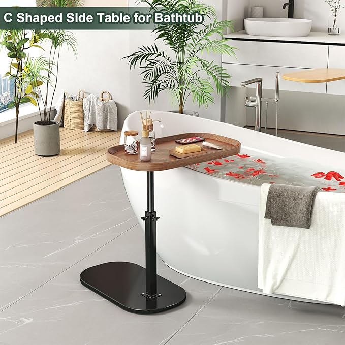 Adjustable Height C Shaped End Table - Image 5