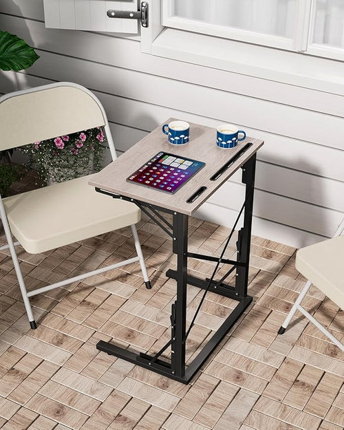 21''Wx28''H Folding TV Tray for Eating, Small Foldable C-Shaped Tray Table - Image 2