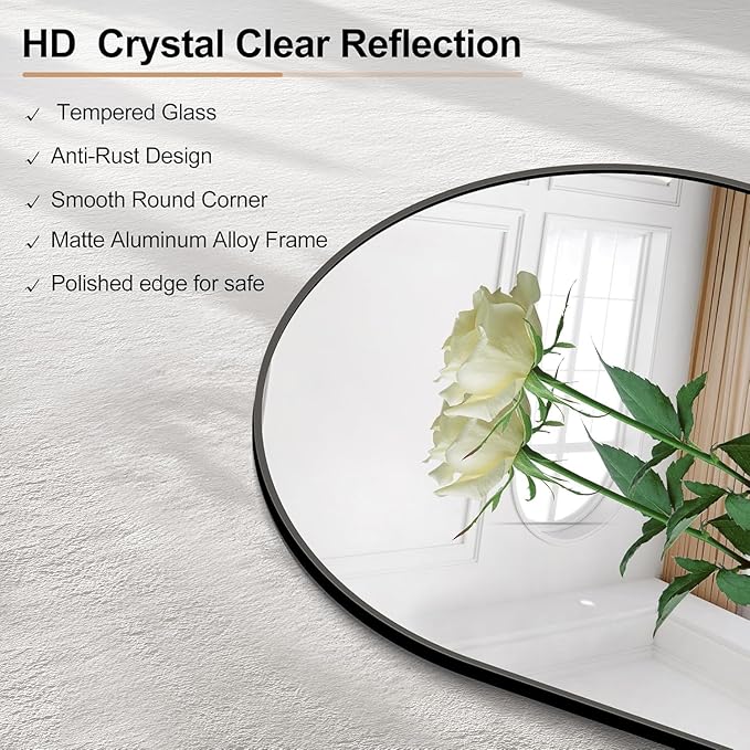 Arched Bathroom Mirror, Wall Mounted Mirror, Living Room, Vertically Hanging - Image 9