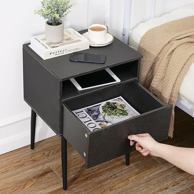 VECELO Modern Nightstands Set of 2, Square End Side Table - Image 4
