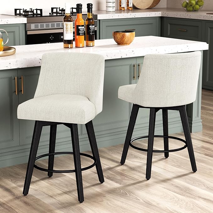Counter Height Bar Stools Set of 4, Modern Swivel Barstools - Image 9