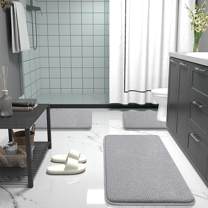 OLANLY Thick Memory Foam Bath Mat Rug 34x21, Extra Soft Absorbent Bathroom Rugs - Image 7