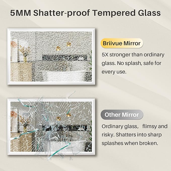 60x36 Inch White Bathroom Mirror - Image 7