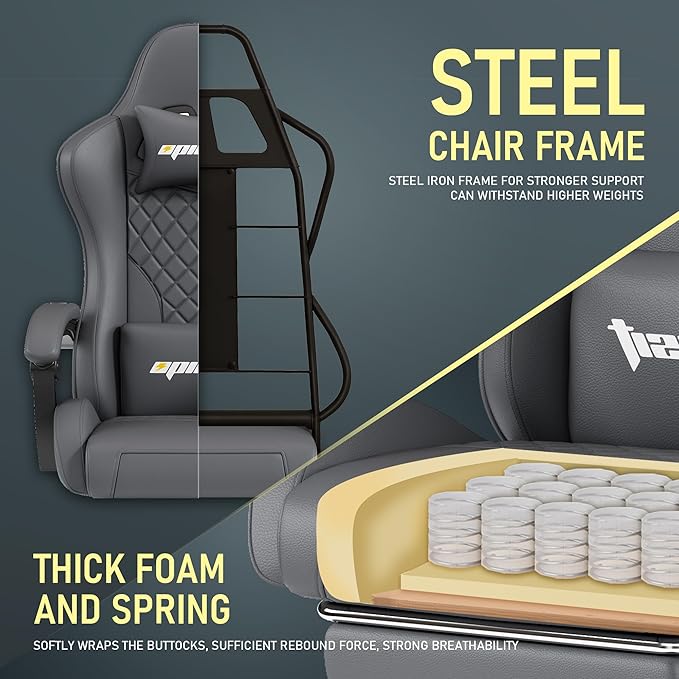 Gaming Chair Office Chair with Footrest, Height Adjustable, Ergonomic Computer - Image 5