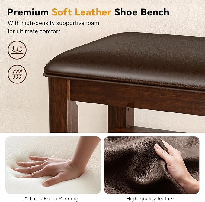 Shoe Bench Storage Rubberwood - Image 5