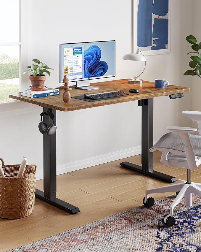 HUANUO 55" x 28" Electric Standing Desk Adjustable Height, 4 Memory Height - Image 2