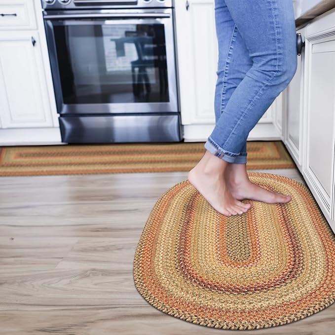 Kingston Oval Braided Rugs 20x30 – A Jute Braided Multi Colored Rug to Use in by Homespice