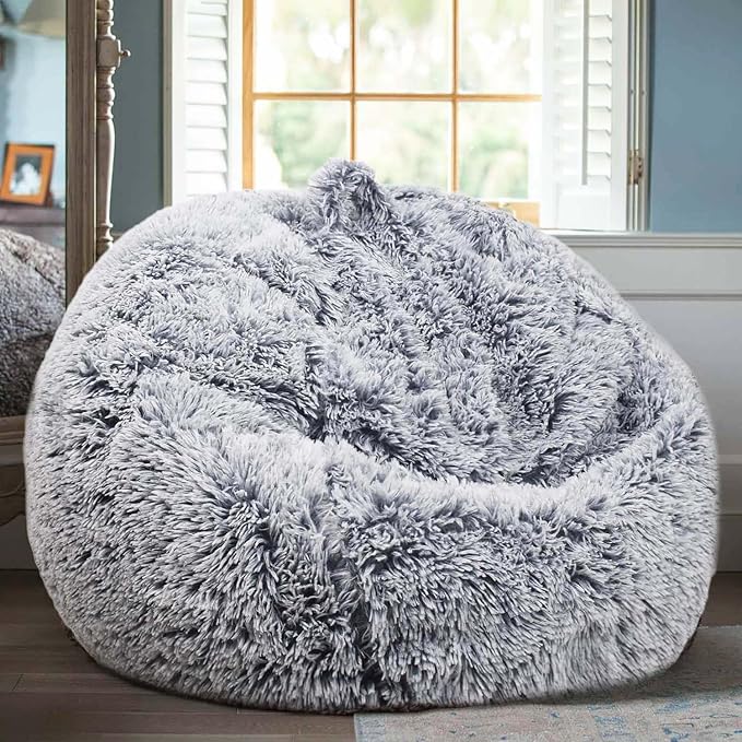 Fluffy Bean Bag Chair, 3FT Round Memory Foam Filled Bean Bag - Image 7