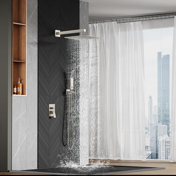 SR SUN RISE 12 Inches Bathroom Luxury Rain Mixer Shower Combo Set Wall Mounted - Image 8