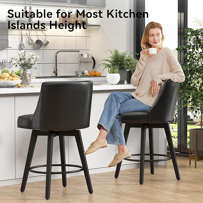 Vipbear Swivel Counter Height Bar Stools Set of 2, 26.8" H Counter Stools - Image 7