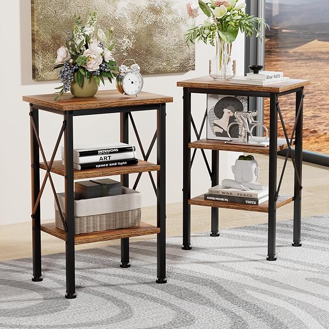 VECELO Modern Nightstands X-Design Side End Table Night Stand - Image 7
