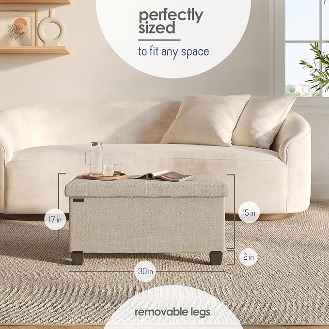 STORAGEBUD Storage Ottoman Bench - Image 9