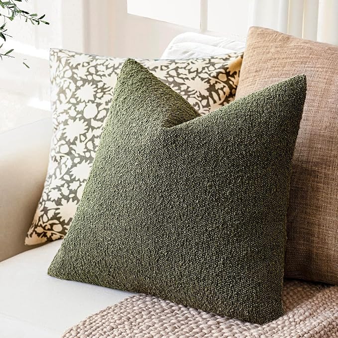 Foindtower Pack of 2, Decorative Textured Boucle Throw Pillow Covers Neutral - Image 6