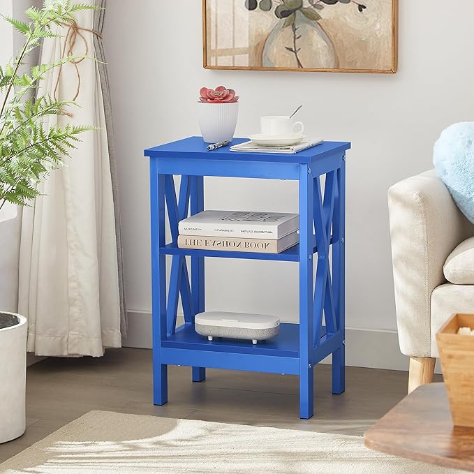 VECELO End Table, Bedside Table, X-Design Reinforced Nightstands, Side Table - Image 6