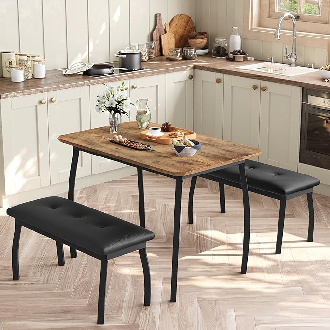 GAOMON Dining Table Set for 4, Metal Frame Kitchen Table Set by GAOMON