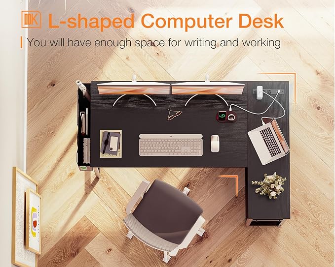 ODK 48 Inch Small L Shaped Gaming Computer Desk - Image 6