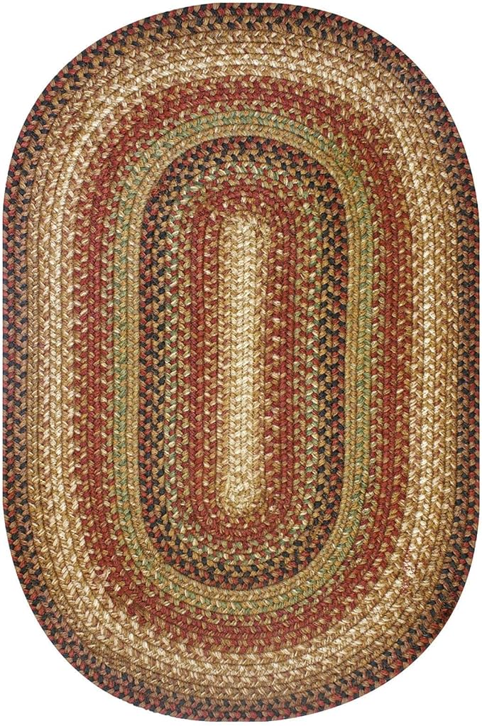 Homespice Gingerbread Jute Brown 8x10' Braided Oval Area Rugs - Image 9