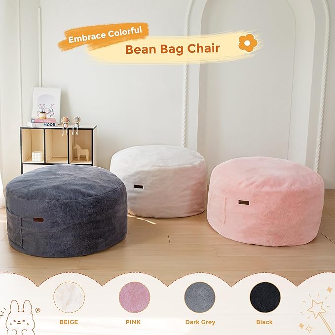 MAXYOYO Kids Bean Bag Chair, Stuffed Faux Fur Bean Bag - Image 4