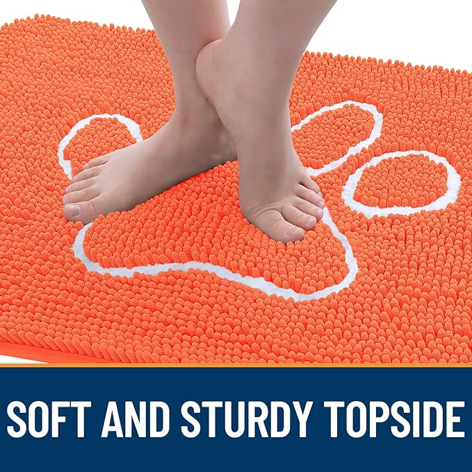 OLANLY Door Mat for Muddy Dog Paws 30x20, Ultra Absorbent Chenille Mud Doormat - Image 4
