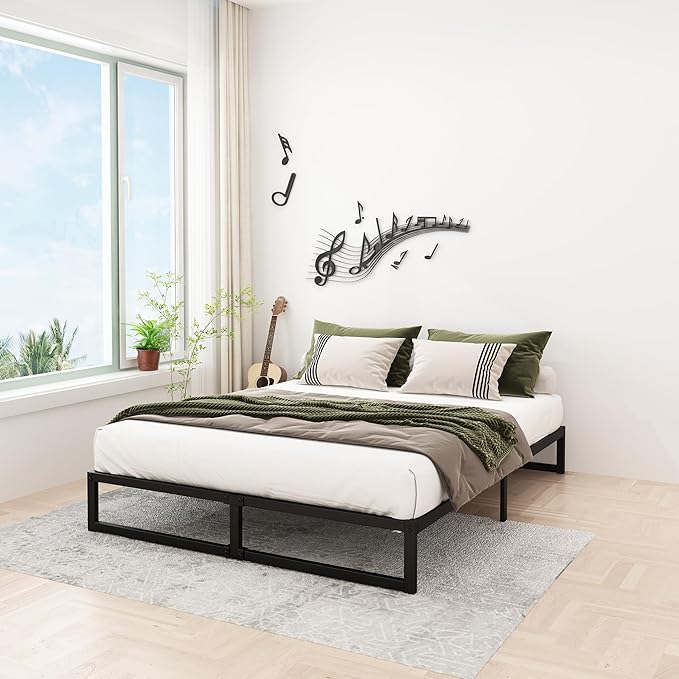 12 Inch Full Size Bed Frame No Box Spring Needed, Heavy Duty Metal Platform Beds - Image 5