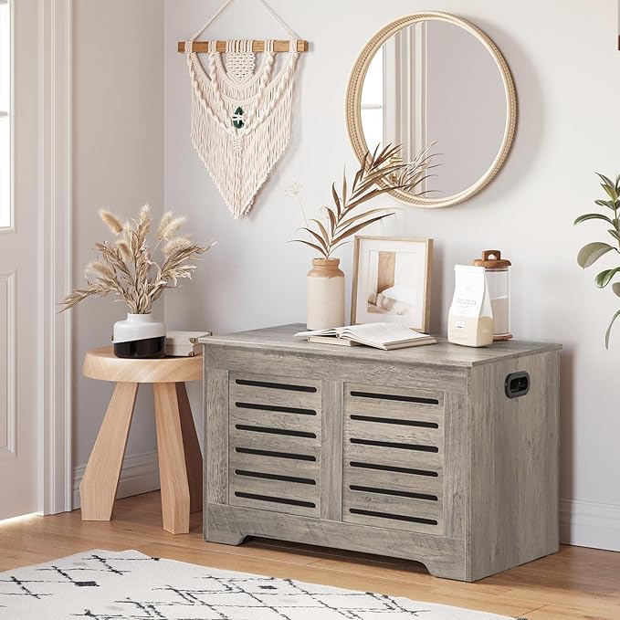 DINZI LVJ Storage Chest, Flip-Top Wooden Toy Box - Image 3