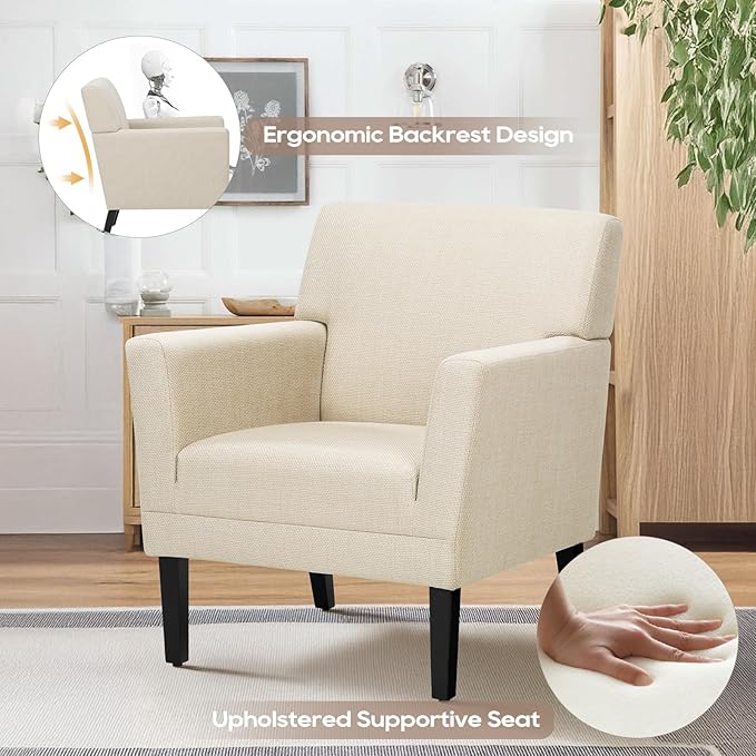 COLAMY Accent Chair Set of 2 for Living Room, Modern Upholstered Fabric Accent - Image 4