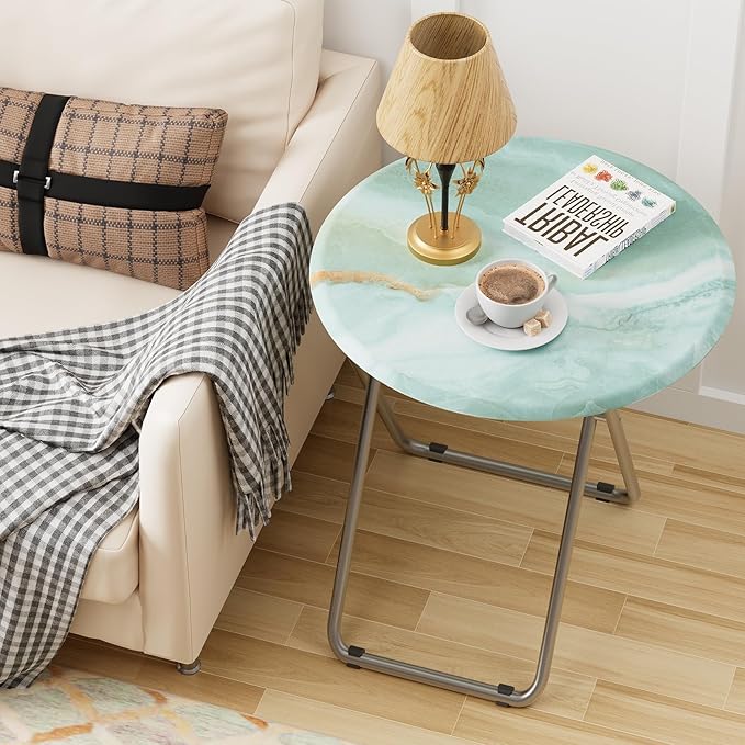 Folding TV Trays, Round Tray Table, Small Foldable Table - Image 7