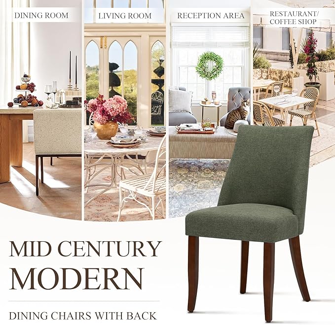 COLAMY Upholstered Dining Chairs Set of 6, Mid Century Modern Kitchen Chairs - Image 6