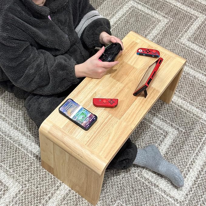 C Shaped End Table, Solid Wood C Side Table - Image 5