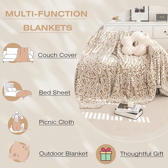 STACYPIK Modern Khaki Jacquard Couch Cover French Style L-Shape Sofa Protector - Image 7