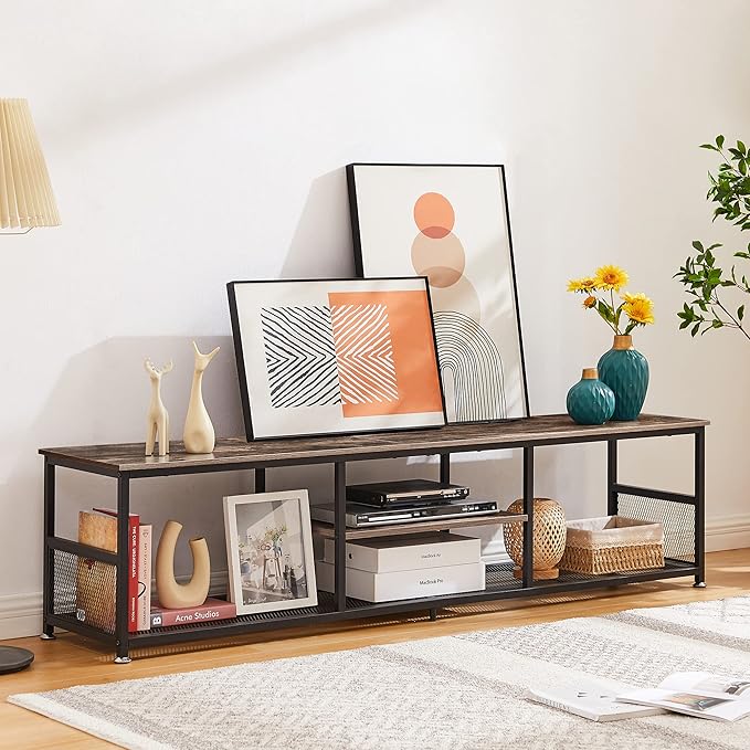 VECELO TV Stand for Televisions up to 80 Inch 70" Entertainment Center - Image 4